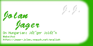 jolan jager business card